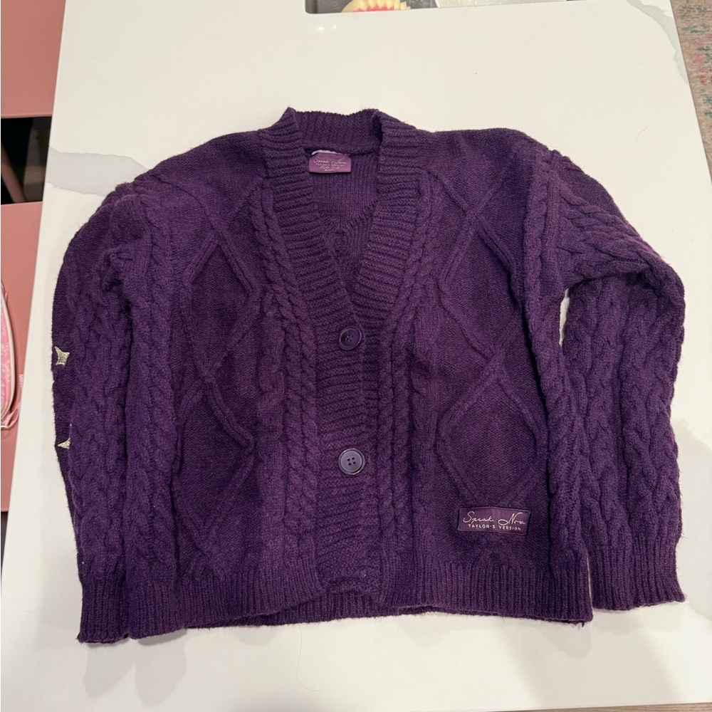 TAYLOR SWIFT SPEAK NOW CARDIGAN Purple Cable Knit Sweater (WORN ONCE)
